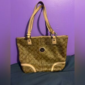 Coach Tan Signature Tote Bag